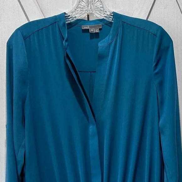Vince Maxi Shirt Dress in Teal - Picture 7 of 16